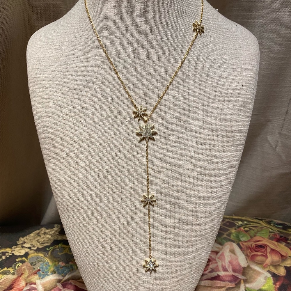 14 carat gold Swarovski crystal necklace
